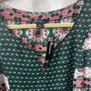 Green and Pink Blouse ** New Directions Curvy**